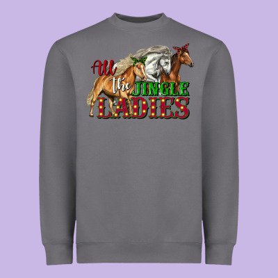 All The Jingle Ladies Christmas Horses Heavyweight Sweatshirt Designed By Lillyallendesigns
