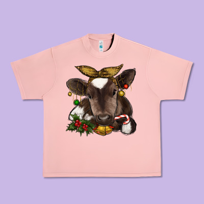 Christmas Baby Cow Urban Heavy Tee Designed By Ranaportraitstore