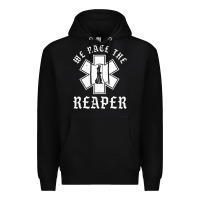 Black Emt, Ems And Paramedic We Race the Reaper Premium Hoodie - longCreatives