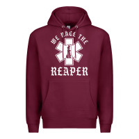 Burgundy Emt, Ems And Paramedic We Race the Reaper Premium Hoodie - longCreatives