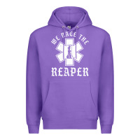 Purple Emt, Ems And Paramedic We Race the Reaper Premium Hoodie - longCreatives