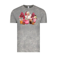 Cloud Rock pink christmas pink tree santa coffe cups Vintage Tee - CowGirlArtShop