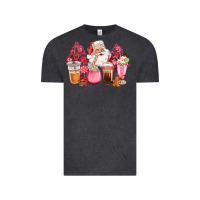 Vintage Black pink christmas pink tree santa coffe cups Vintage Tee - CowGirlArtShop