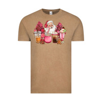 Vintage Coffee pink christmas pink tree santa coffe cups Vintage Tee - CowGirlArtShop