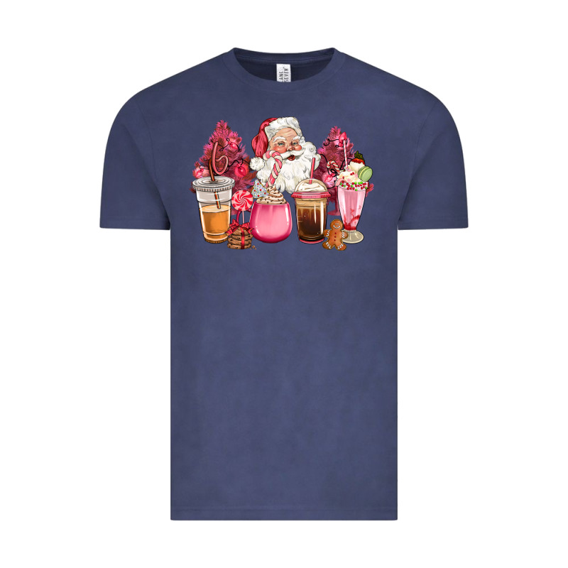 Pink Christmas Pink Tree Santa Coffe Cups Vintage Tee by CowGirlArtShop | Teevron