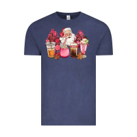 Vintage Denim pink christmas pink tree santa coffe cups Vintage Tee - CowGirlArtShop