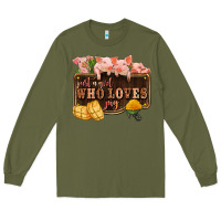 Army Green just a girl who loves pig olivia Long Sleeve Tee - OliviaCreatesArt
