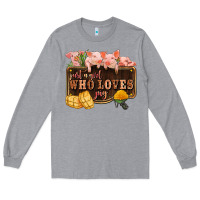 Heather Grey just a girl who loves pig olivia Long Sleeve Tee - OliviaCreatesArt