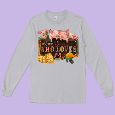 Just A Girl Who Loves Pig Olivia Long Sleeve Tee Designed By Oliviacreatesart