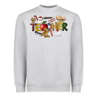 Heather Grey christmas teacher Heavyweight Sweatshirt - LillyAllenDesigns