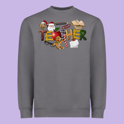 Christmas Teacher Heavyweight Sweatshirt Designed By Lillyallendesigns
