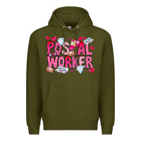 Army Green Postal Worker Premium Hoodie - CowhideDigitalArt