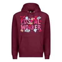 Burgundy Postal Worker Premium Hoodie - CowhideDigitalArt