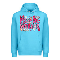 Ocean Blue Postal Worker Premium Hoodie - CowhideDigitalArt