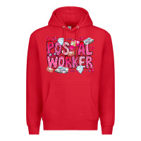 Red Postal Worker Premium Hoodie - CowhideDigitalArt