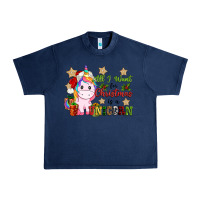Navy all i want for christmas is a unicorn Urban Heavy Tee - CowGirlArtShop