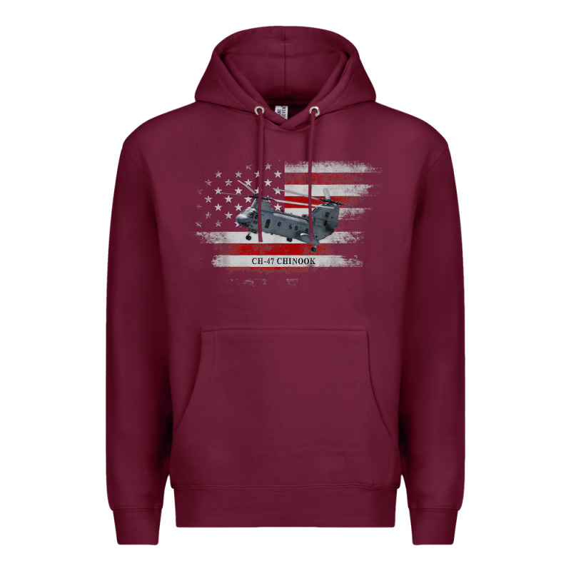 Ch-47 Chinook Helicopter Usa Flag Helicopter Pilot Gifts Premium Hoodie by longCreatives | Teevron