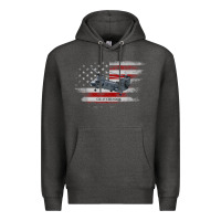 Charcoal Heather CH-47 Chinook Helicopter USA Flag Helicopter Pilot Gifts Premium Hoodie - longCreatives