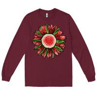 Burgundy Watermelon Sunflower Long Sleeve Tee - Jasminsmagicworld