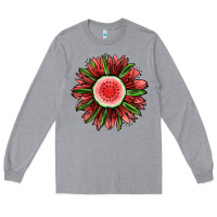 Heather Grey Watermelon Sunflower Long Sleeve Tee - Jasminsmagicworld