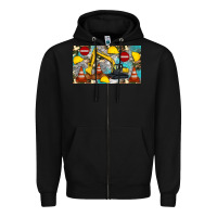 Black excavator sippy Zipper Hoodie - Artiststas