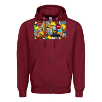Burgundy excavator sippy Zipper Hoodie - Artiststas