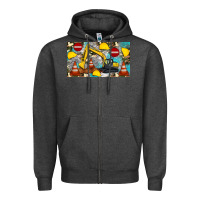 Charcoal Heather excavator sippy Zipper Hoodie - Artiststas
