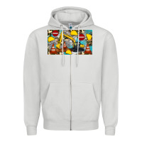 Dove Grey excavator sippy Zipper Hoodie - Artiststas