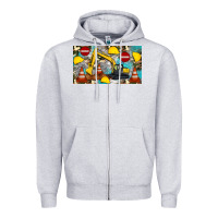Heather Grey excavator sippy Zipper Hoodie - Artiststas