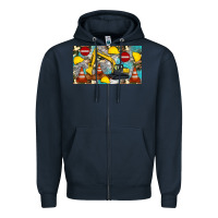 Navy excavator sippy Zipper Hoodie - Artiststas
