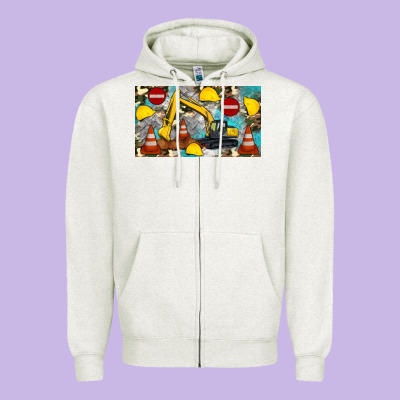 Excavator Sippy Zipper Hoodie Designed By Artiststas