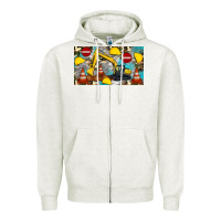 Oatmeal Heather excavator sippy Zipper Hoodie - Artiststas