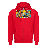 Red excavator sippy Zipper Hoodie - Artiststas