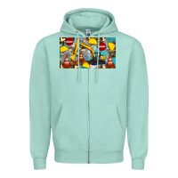 Seafoam excavator sippy Zipper Hoodie - Artiststas