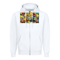 White excavator sippy Zipper Hoodie - Artiststas