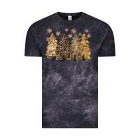 Cloud Black merry christmas leopard trees Vintage Tee - CowGirlArtShop