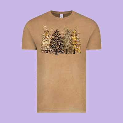 Merry Christmas Leopard Trees Vintage Tee Designed By Cowgirlartshop