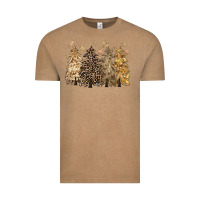 Vintage Coffee merry christmas leopard trees Vintage Tee - CowGirlArtShop
