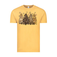 Vintage Mustard merry christmas leopard trees Vintage Tee - CowGirlArtShop