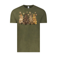 Vintage Olive merry christmas leopard trees Vintage Tee - CowGirlArtShop