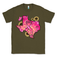 Army Green Texas map Cancer Classic Tee - HowdyJamesFarm