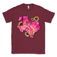 Burgundy Texas map Cancer Classic Tee - HowdyJamesFarm
