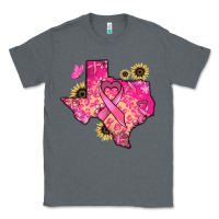 Charcoal Heather Texas map Cancer Classic Tee - HowdyJamesFarm