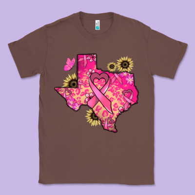 Texas Map Cancer Classic Tee Designed By Howdyjamesfarm