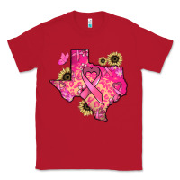 Red Texas map Cancer Classic Tee - HowdyJamesFarm