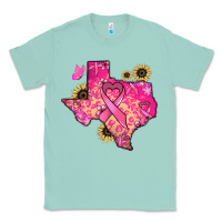Seafoam Texas map Cancer Classic Tee - HowdyJamesFarm