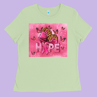 Hope Cancer Nails Ladies Tee Designed By Nancycooperartshop