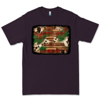 Plum christmas buffalo plaid cowhide background Premium Tee - Jasminsmagicworld