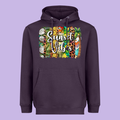 Sunset Vibes Brush Stroke Heavyweight Hoodie Designed By Barkaloodesign