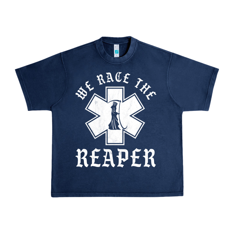 Emt, Ems And Paramedic We Race The Reaper Urban Heavy Tee by longCreatives | Teevron